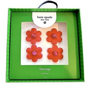 NWT Kate Spade X Target Red Flower Earrings